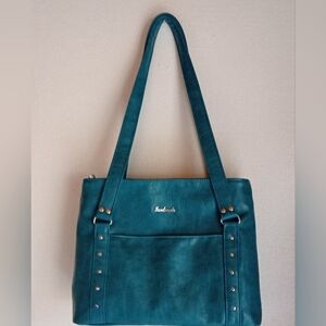 Blue Handbag, Shoulder Bag with Studded Details, Birthday, Christmas Gift